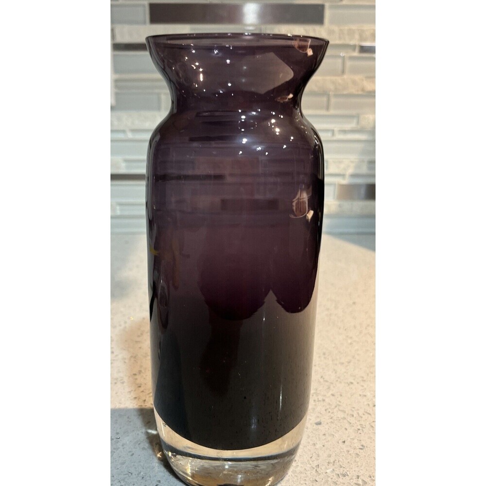 Vintage Gorgeous Designs Purple Amethyst Blown Glass 7.5"  MCM/cottagecore